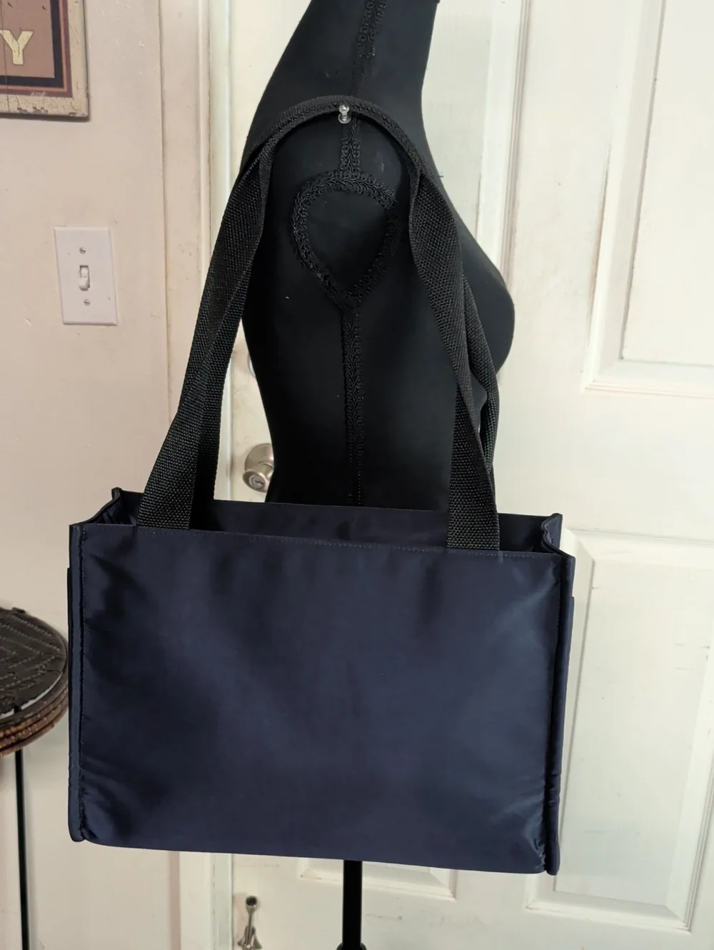 Kate Spade Navy Blue Nylon Fabric Tote Travel Bag